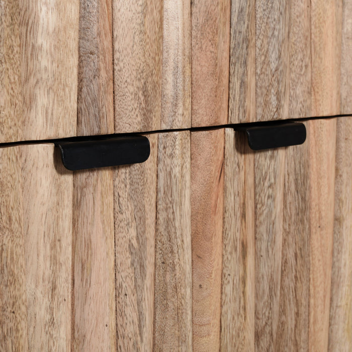 Stylish Style 2 Drawer 2 Door Cabinet, Mango Wood - Natural