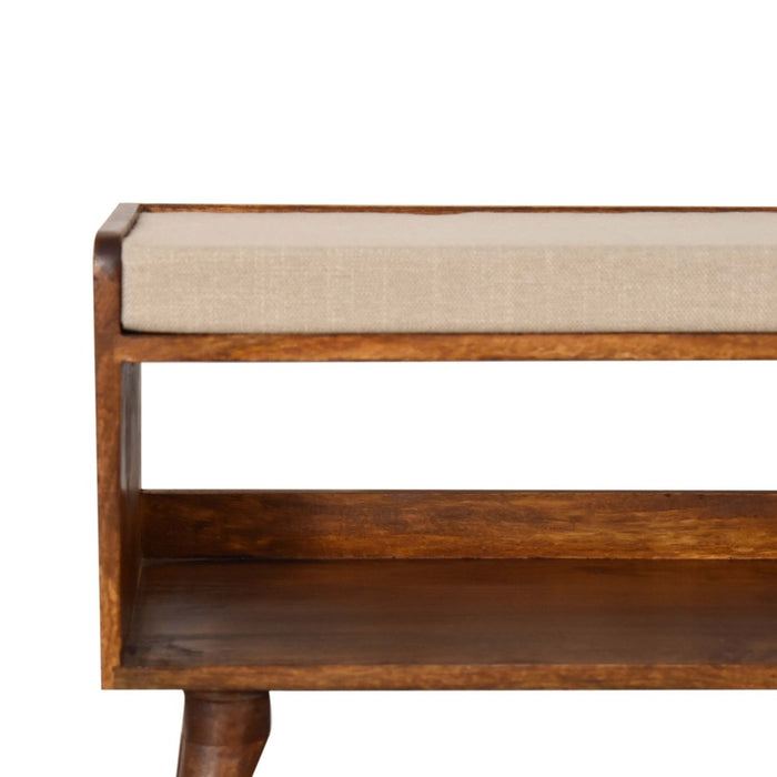 Solid Wood Bench With Upholstered Sea