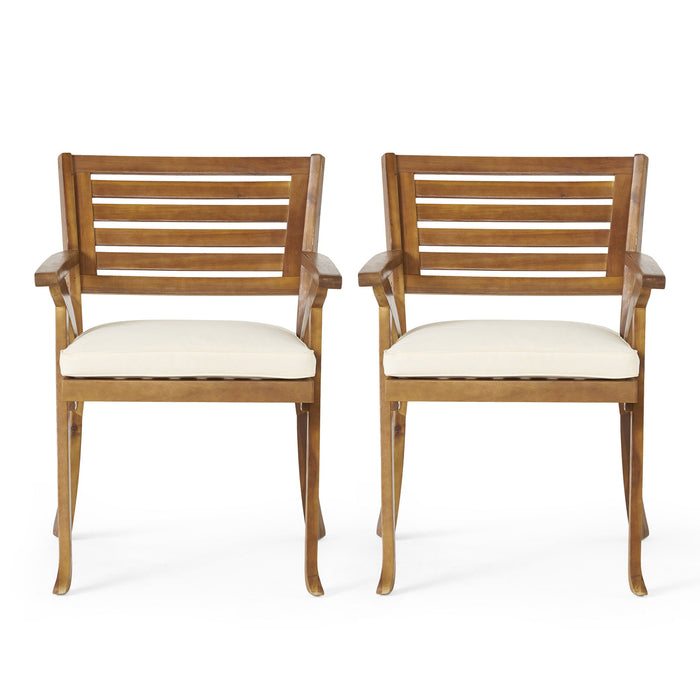 Outdoor Dining Set With Coffee Table And 2 Chairs - Teak