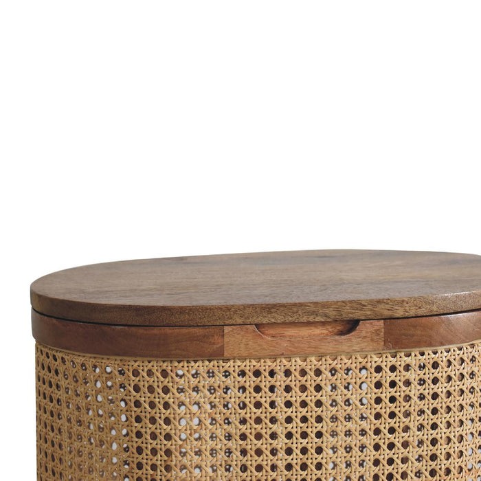 Larissa - Lid Up, Storage Stool - Oak