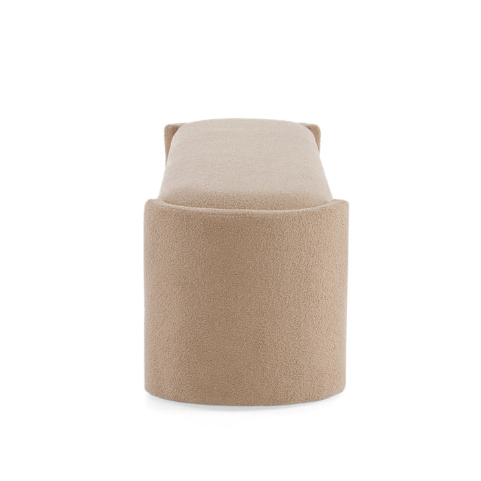 Simple Long Ottoman Bench - Light Camel