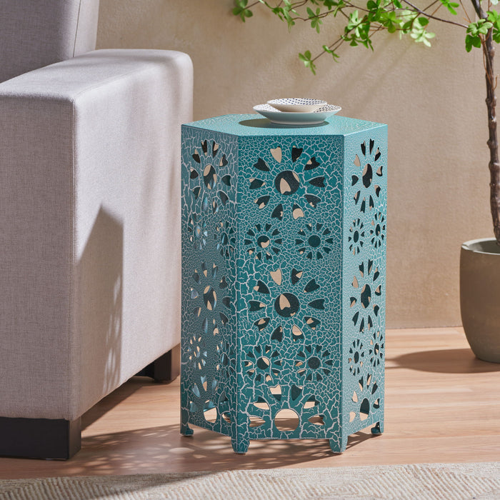 Galore - Side Table With Sunburst Cut Out Design