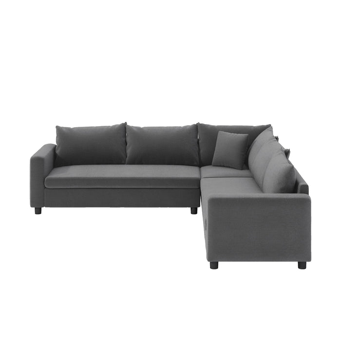 Modern Modular Sectional Oversized Couch Set With Pillows, Minimalist Style Wide Seat Comfy Sofa
