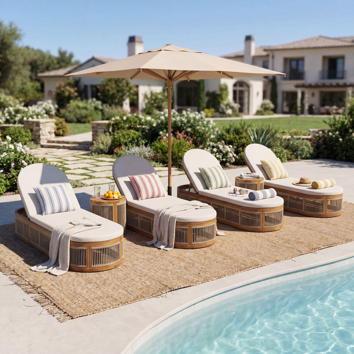 Chaise Lounge Set With 3 Position Adjustable