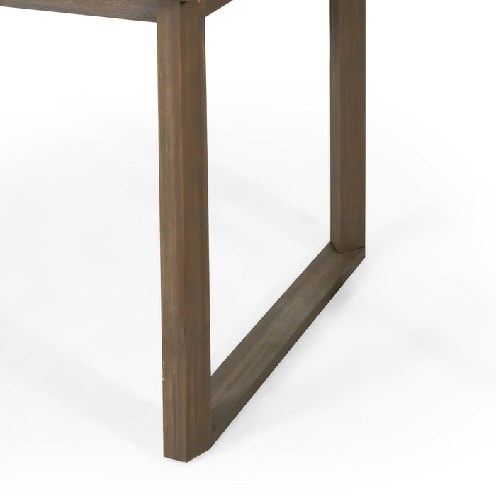 Rustic Nash Dining Table With Slat Design - Gray