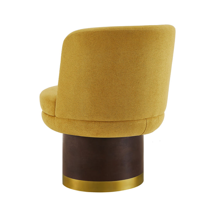 Round Swivel Accent Chair With Ergonomic Backrest For Living Room