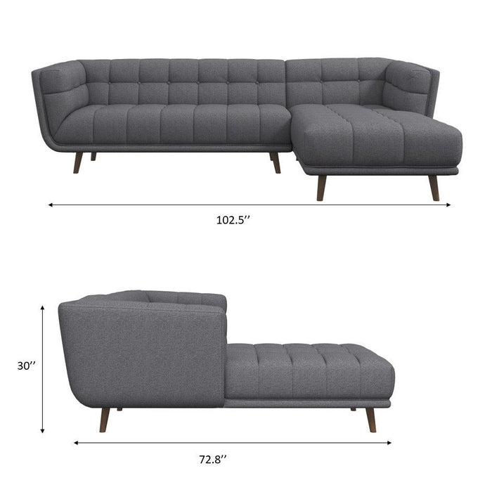 Addison - L Shape Sectional Sofa Tufted