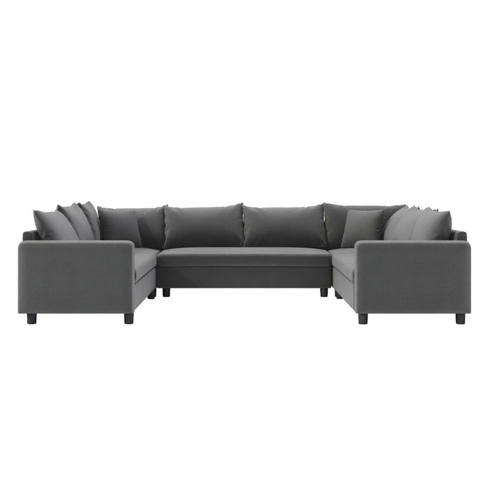 Modular Sectional Reversible U Shaped Couch Set, Free Combination Minimalist Style, Oversized 8 Seat Convertible Sofa