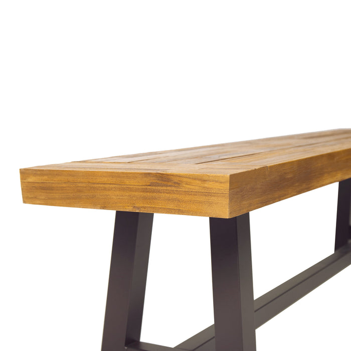 Tranquilizer - Outdoor Acacia Wood Bench With Slat Panel Design