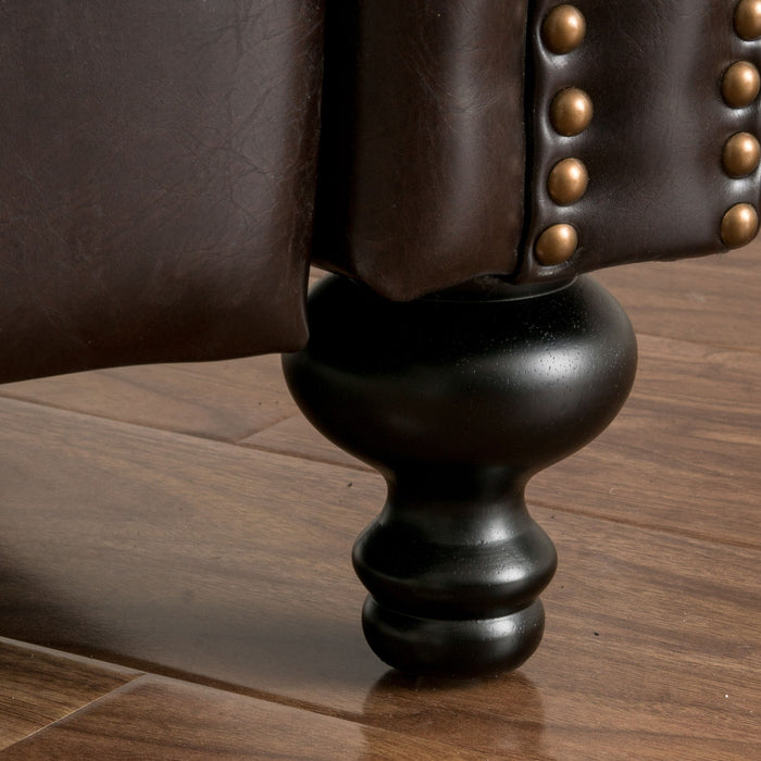 Contemporary Style Push Back Recliner With Button Tufted Stitching And Nailhead Trim