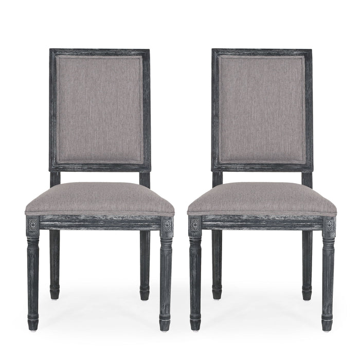 French Country Style Dining Chair With Upholstered Seating And Fluted Legs
