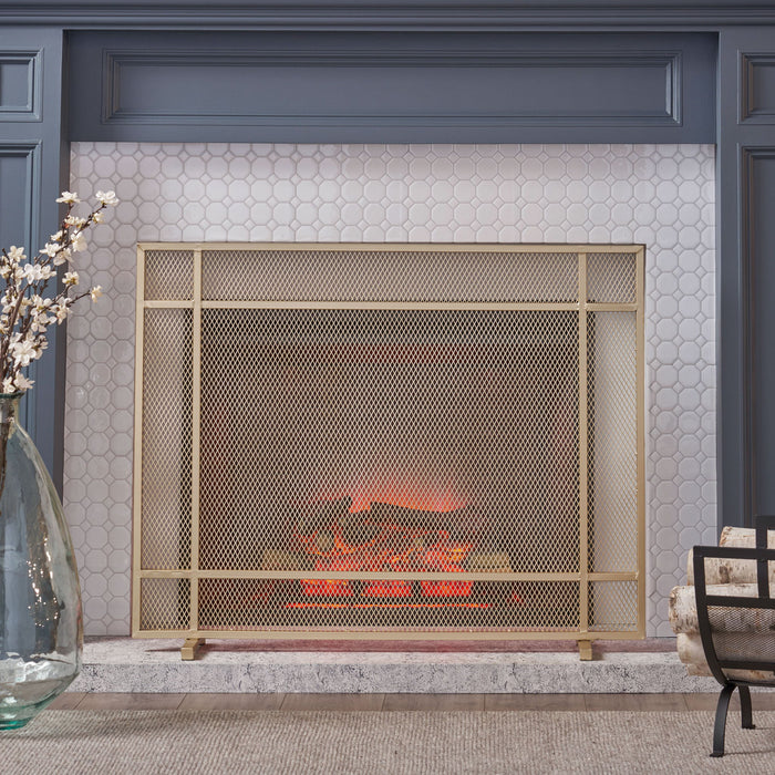 Elegant Iron Fire Screen For Fireplace Protection