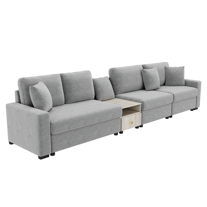Modular Sofa Couch With Storage Armrest And Center Console