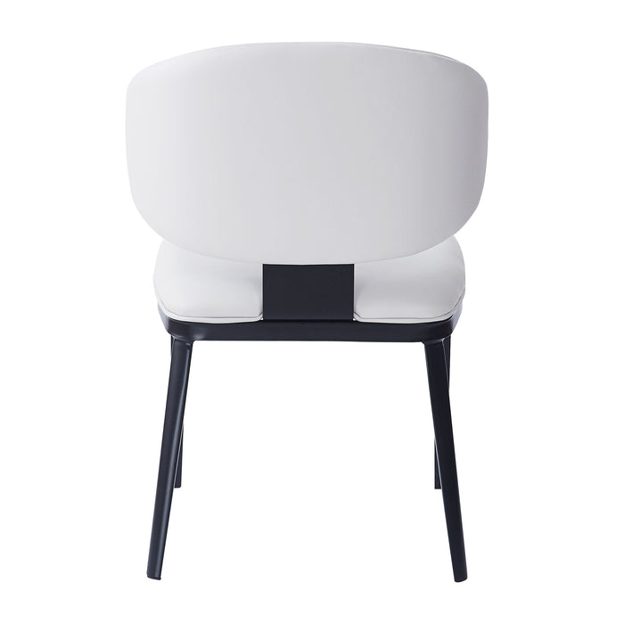 7 Pieces Contemporary Dining Set With Faux Leather Chairs