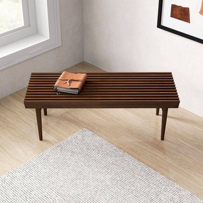 Mia - Mid-Century Modern Bench - Dark Brown