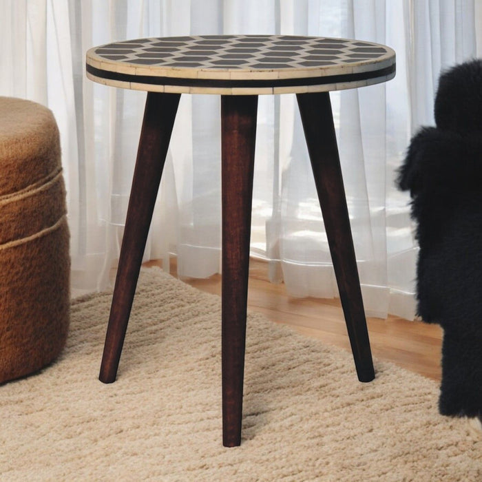 Inlay - Bone Tripod Stool - Honey Caramel