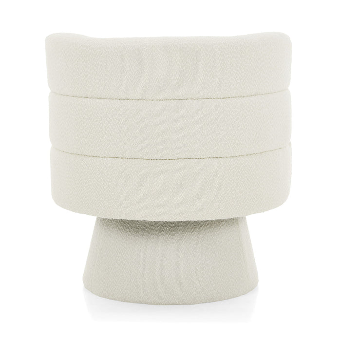 Swivel Accent Chair, 360° Rotating Design With Ergonomic Support For Living Room, Bedroom & Home Office - Cream White