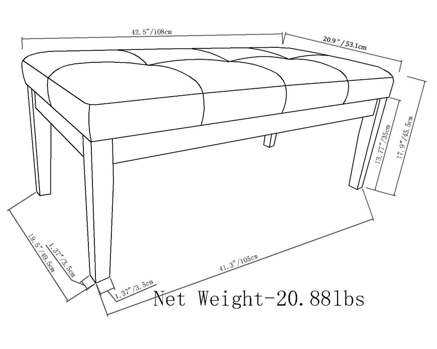 Lacey - Upholstered Tufted Ottoman Bench