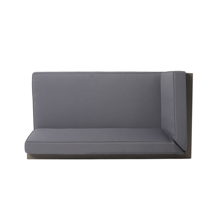 Aura - 2 Piece Outdoor Set With X Back Left Bench And Corner - Dark Gray