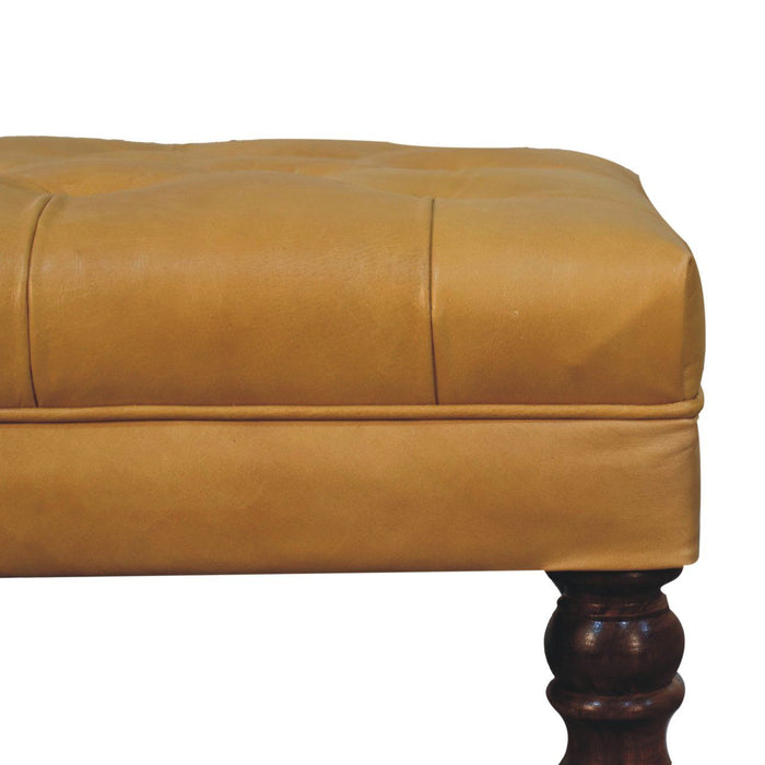 Buffalo - Leather Ottoman With Castor Legs