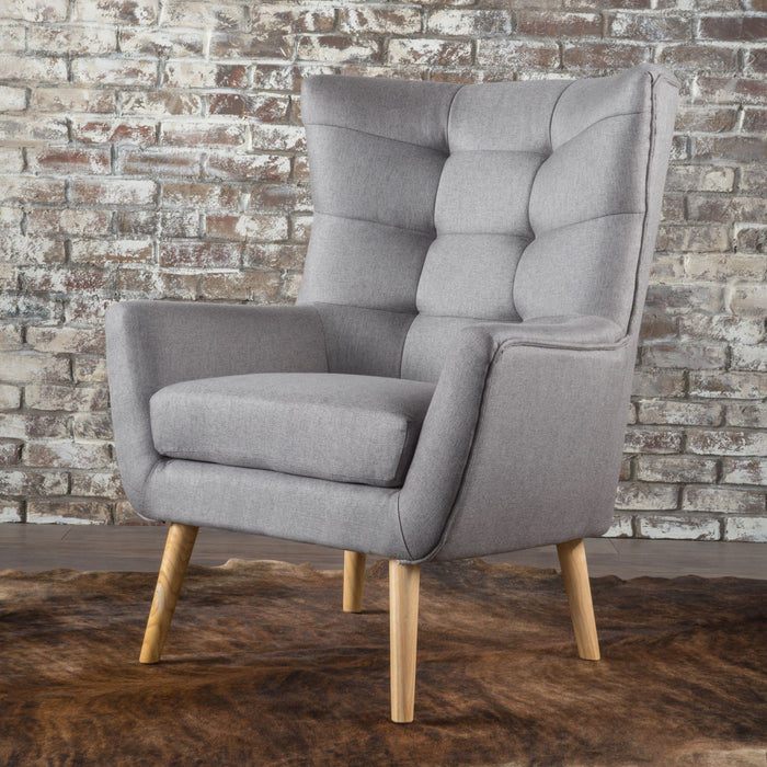 Club Chair With Rubberwood Legs