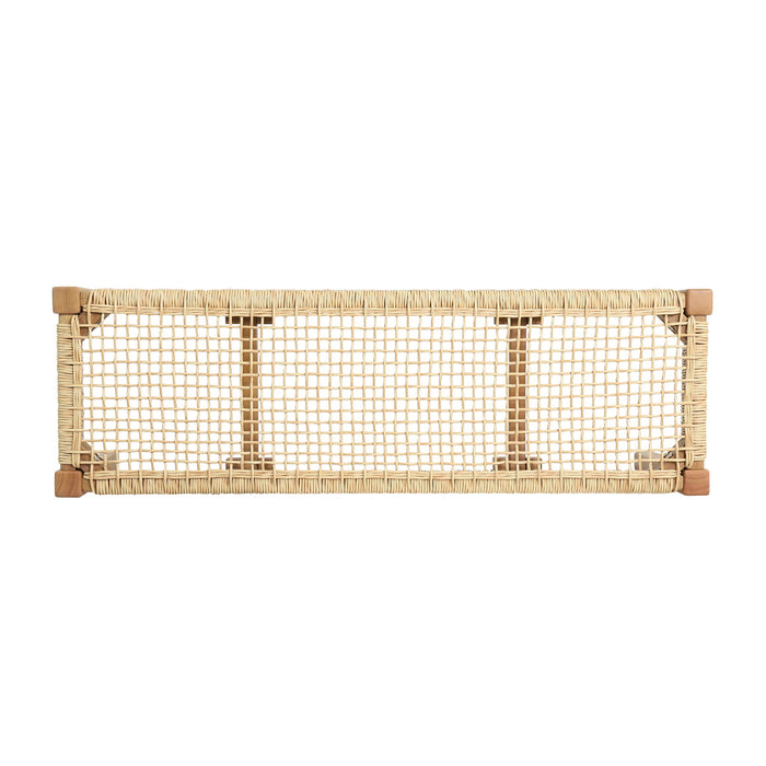 Angie - Bench Outdoor Seating Acacia Wood Faux Rattan - Teak