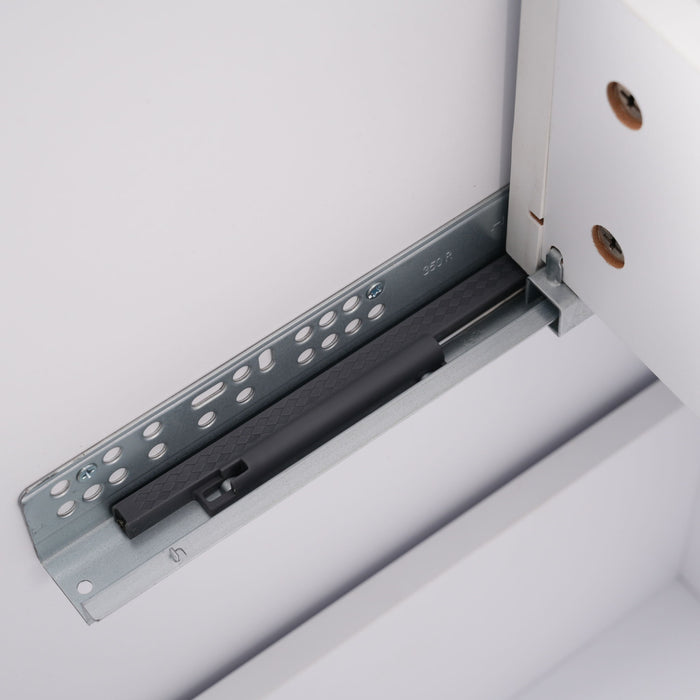 Bathroom Vanity With Ceramic Sink, Fluted Design