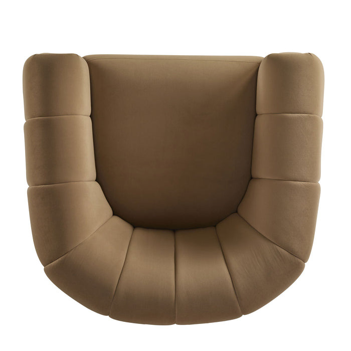 Serenizia - Upholstered Swivel Chair With Channel Tufted