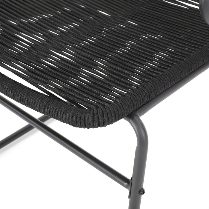 Moonstone - Outdoor Club Chair Set With Rope Weave Design - Black