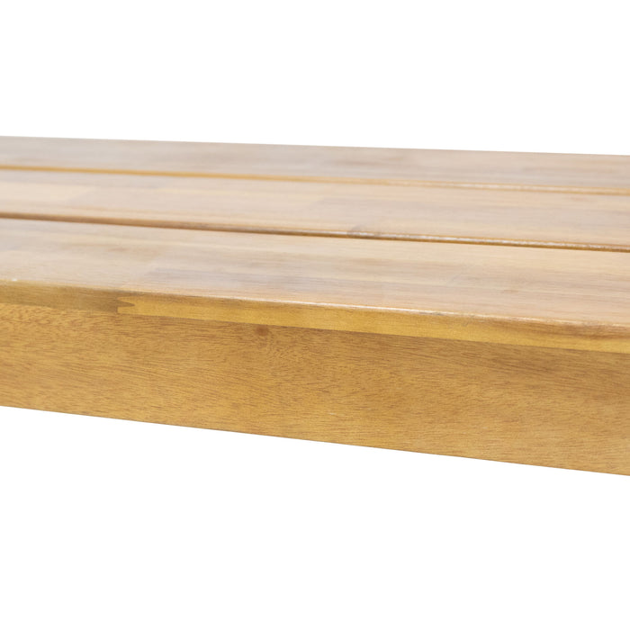 Nahanni - Rustic Acacia Wood Bench With Slat Design - Natural