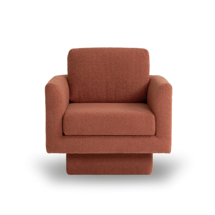 360° Modern Swivel Accent Chair Round Armchair, Thick Padded Single Lounge Sofa Upholstered Comfy