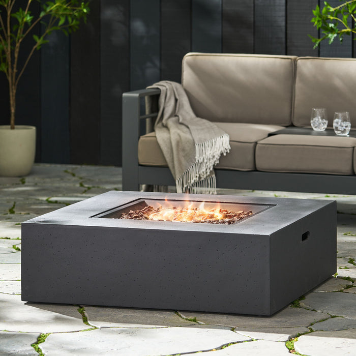 Modern 50,000 Btu Square Fire Table With Propane Tank