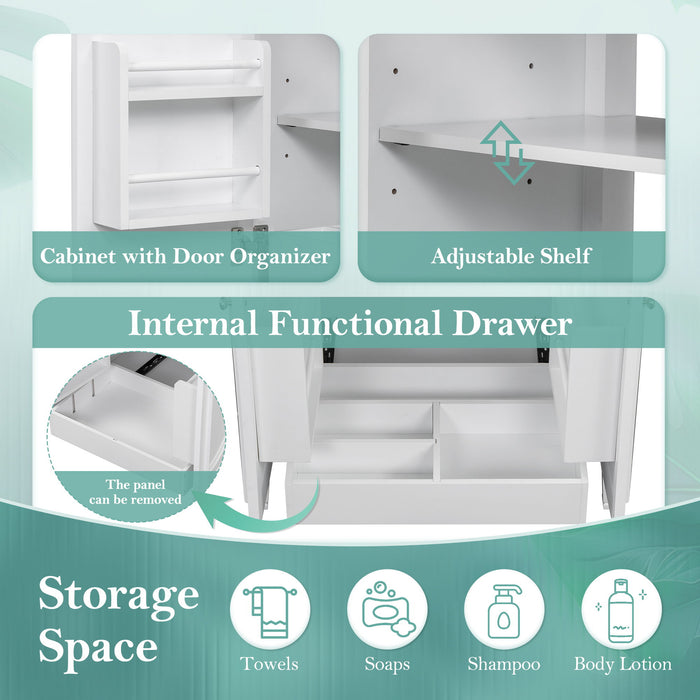 Bathroom Vanity With Sink With 2 Doors And Adjustable Shelf