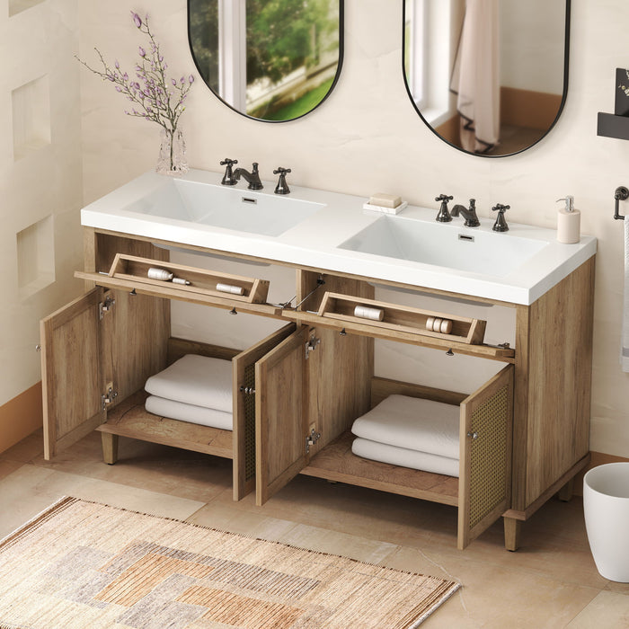 Bathroom Vanity With Double Sink, Large Storage Space