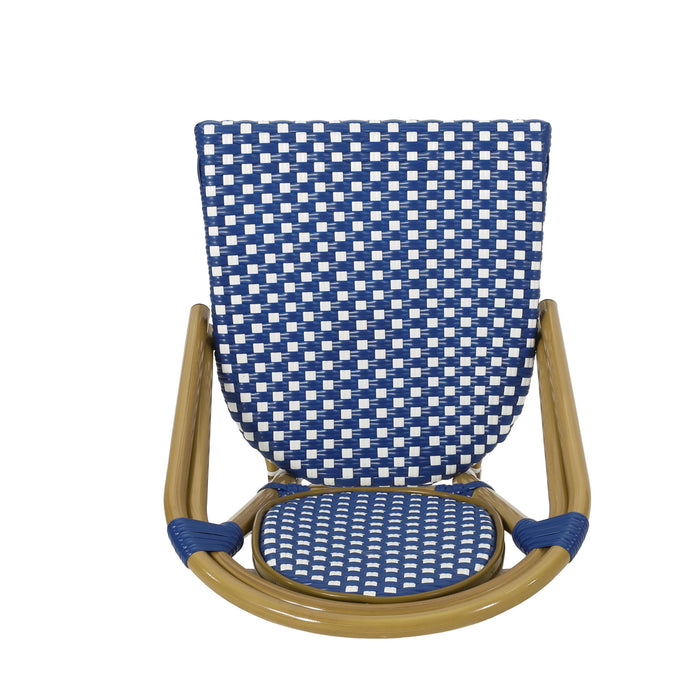 Outdoor Rattan And Aluminum French Bistro Chair Set