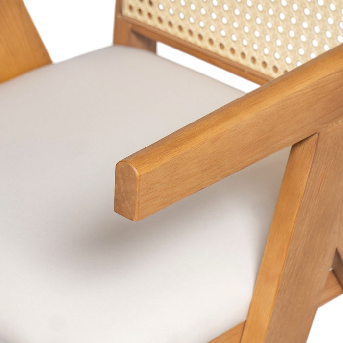 Chandigarh Farmhouse Style Cane Upholstered Dining Chairs (Set of 2)