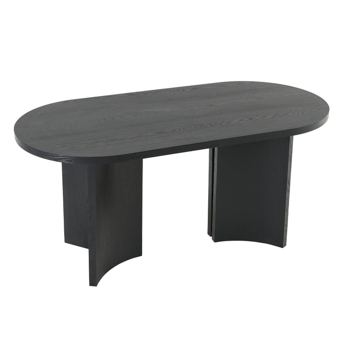 Dining Table With Curved Legs - Black
