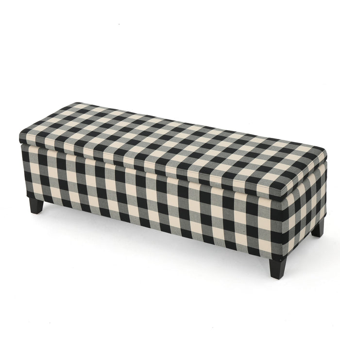 Contemporary Storage Ottoman With Seating And Storage - Black
