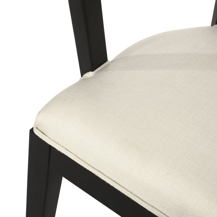 Elegant Dining Chair With Cane Web Backrests And Upholstery