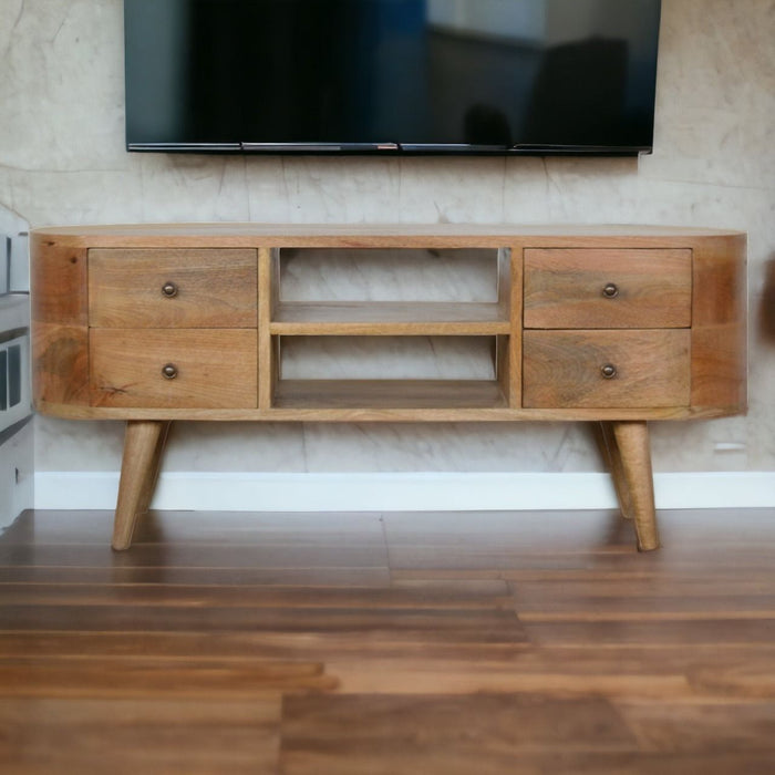 Rounded Entertainment Unit - Oak