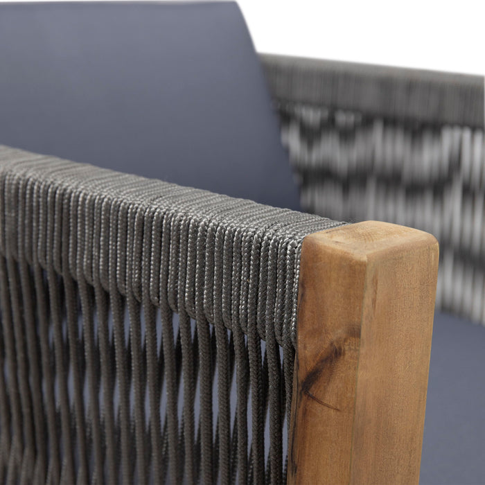 Charlotte - Outdoor And Rope 4 Seater Chat Set With Cushions - Teak