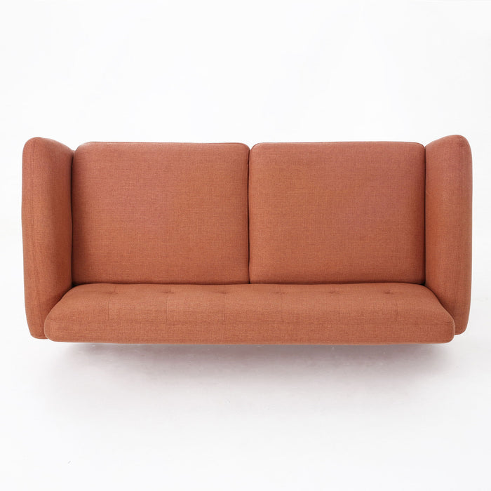 Modern Loveseat Sofa With Button Tufted Backrest