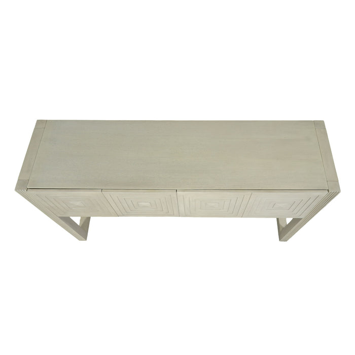 Geometric Carved Console Table With 3 Soft Close Drawers