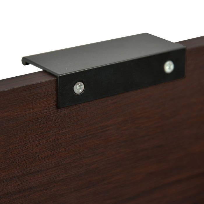 Modern Industrial Tall End Table With Drawer And Shelf - Walnut