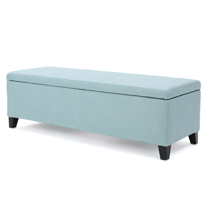 Contemporary Storage Ottoman Bench With Polyester Upholstery