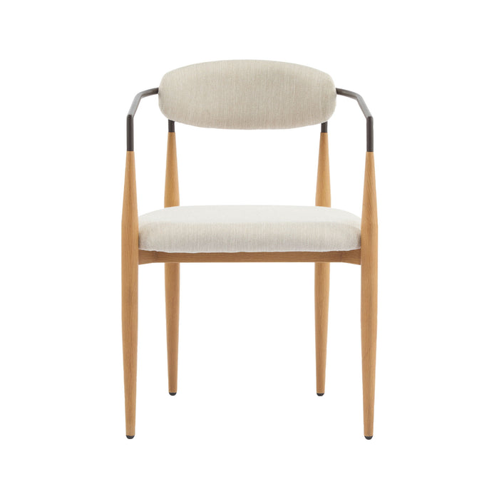 Modern Luxe Dining Arm Chair Set With Upholstery