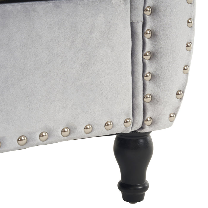 Luxurious Velvet Multifunctional Storage Ottoman Bench With Pillow
