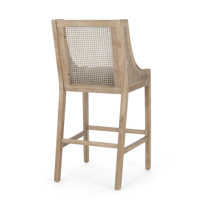 Celestiality - Upholstered Barstool With Cane Webbing Backrest (Set of 2)
