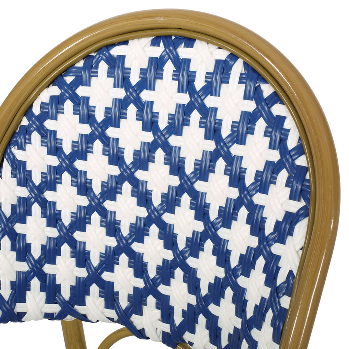 Chic French Bistro Chair With Durable Rattan And Aluminum Frame
