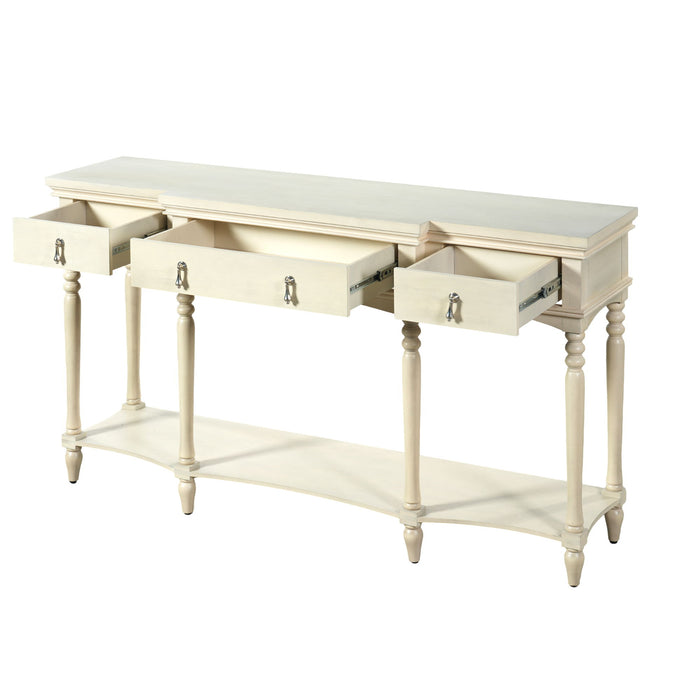 Retro Console Table With 3 Soft Close Drawers